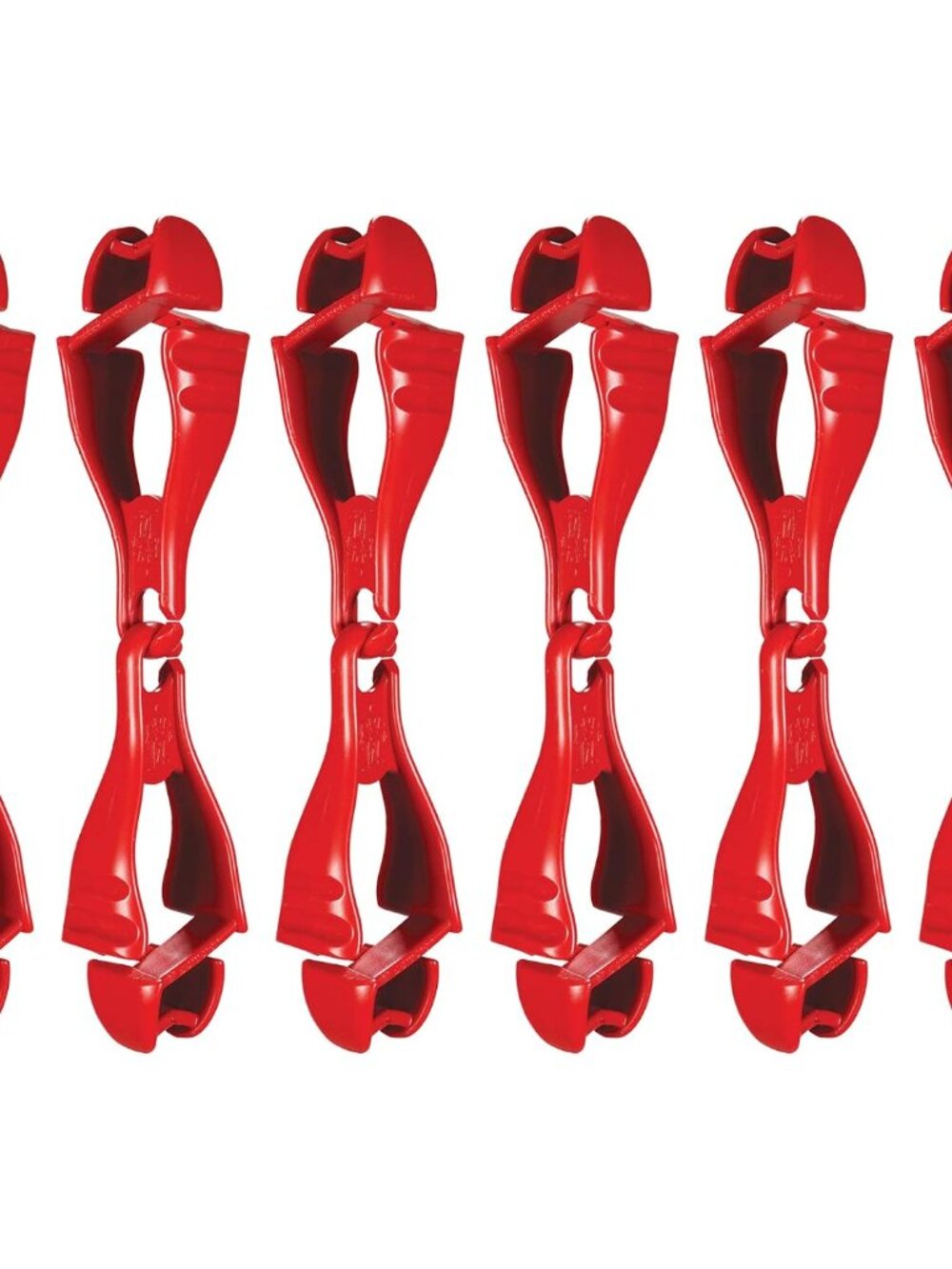 Squids Glove Clip Holder with Dual Clips, 6-Pack, Red